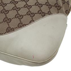 Pre Owned حقيبة غوتشي O جاكي ويب كانفاس GG أوف وايت/ بيج