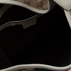 Pre Owned حقيبة غوتشي O جاكي ويب كانفاس GG أوف وايت/ بيج