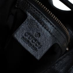 مملوكة مسبقًا Gucci Black Leather Medium Interlocking G Ornament Tassel Hobo