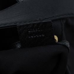 مملوكة مسبقًا Gucci Black Leather Medium Interlocking G Ornament Tassel Hobo