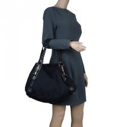 مملوكة مسبقًا Gucci Black GG Canvas Medium Horsebit Pelham Shoulder Bag