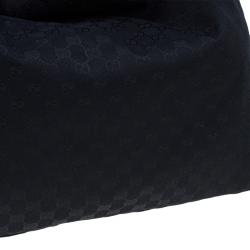 Pre Owned حقيبة غوتشي هورسبيت كبيرة كانفاس GG أسود