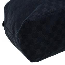 Pre Owned حقيبة غوتشي هورسبيت كبيرة كانفاس GG أسود