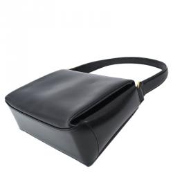 Pre Owned Gucci Black Leather Vintage Top Handle Bag