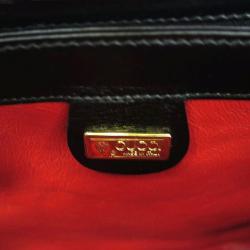 Pre Owned Gucci Black Leather Vintage Top Handle Bag