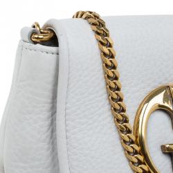 Pre Owned حقيبة كروس غوتشي سلسلة 1973 صغيرة جلد أبيض