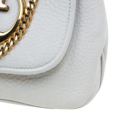 Pre Owned حقيبة كروس غوتشي سلسلة 1973 صغيرة جلد أبيض