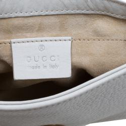 Pre Owned حقيبة كروس غوتشي سلسلة 1973 صغيرة جلد أبيض