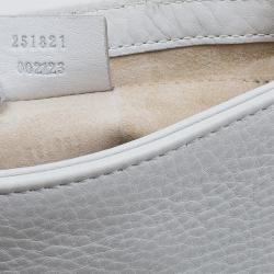 Pre Owned حقيبة كروس غوتشي سلسلة 1973 صغيرة جلد أبيض