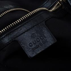 Pre Owned Gucci Black GG Canvas Medium Horsebit Pelham Shoulder Bag