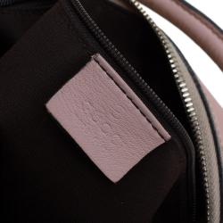 Pre Owned Gucci Biege/Pink GG Canvas Large D Ring Hobo