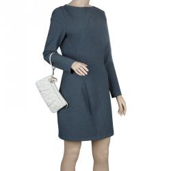 Pre Owned Gucci Off White Guccissima Leather Interlocking G Wristlet Pouch