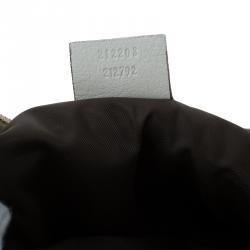 Pre Owned Gucci Off White Guccissima Leather Interlocking G Wristlet Pouch