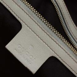Pre Owned Gucci Beige/Off White GG Canvas Diana Bamboo Hobo
