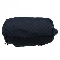 Pre Owned حقيبة غوتشي بوسطن سوكي متوسطة كانفاس GG أسود