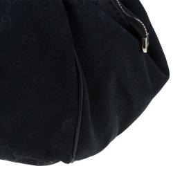 Pre Owned حقيبة غوتشي بوسطن سوكي متوسطة كانفاس GG أسود