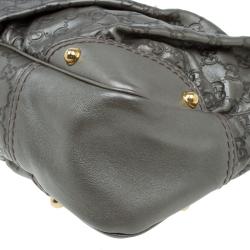 مملوكة مسبقًا حقيبة غوتشي جوكي متوسطة جلد غوتشيسيما رصاصي