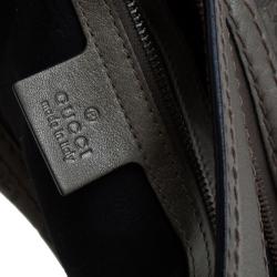 مملوكة مسبقًا حقيبة غوتشي جوكي متوسطة جلد غوتشيسيما رصاصي