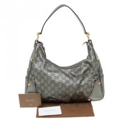 مملوكة مسبقًا حقيبة غوتشي جوكي متوسطة جلد غوتشيسيما رصاصي