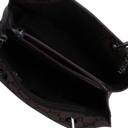 Pre Owned حقيبة غوتشي بامبو نايلون GG بني/ أسود