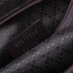 Pre Owned حقيبة غوتشي بامبو نايلون GG بني/ أسود