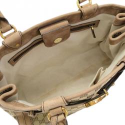 Pre Owned Gucci Beige/Brown GG Canvas Medium Running Tote