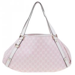 Pre Owned حقيبة كتف غوتشي أيبي كانفاس GG وردي متوسطة