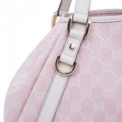 Pre Owned حقيبة كتف غوتشي أيبي كانفاس GG وردي متوسطة