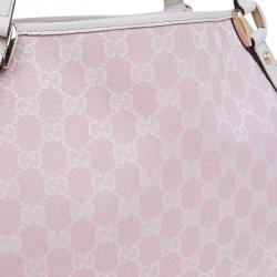 Pre Owned حقيبة كتف غوتشي أيبي كانفاس GG وردي متوسطة