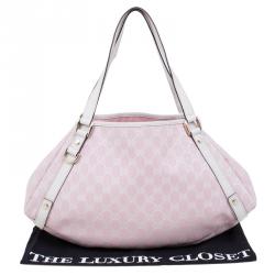 Pre Owned حقيبة كتف غوتشي أيبي كانفاس GG وردي متوسطة