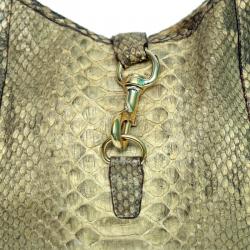 Pre Owned حقيبة هوبو غوتشي جاكي اوو بوفير جلد ثعبان بيج
