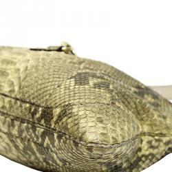 Pre Owned حقيبة هوبو غوتشي جاكي اوو بوفير جلد ثعبان بيج