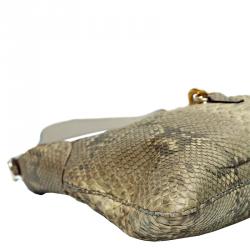 Pre Owned حقيبة هوبو غوتشي جاكي اوو بوفير جلد ثعبان بيج