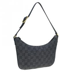 Pre Owned Gucci Black GG Denim Pochette Bag