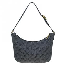 Pre Owned Gucci Black GG Denim Pochette Bag