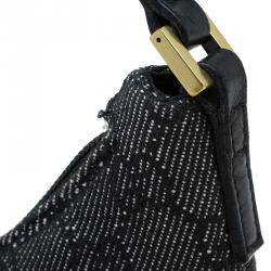 Pre Owned Gucci Black GG Denim Pochette Bag