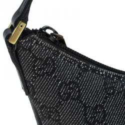 Pre Owned Gucci Black GG Denim Pochette Bag