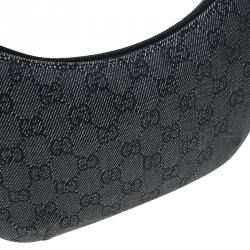 Pre Owned Gucci Black GG Denim Pochette Bag