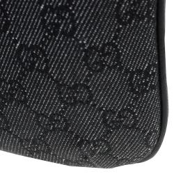 Pre Owned Gucci Black GG Denim Pochette Bag