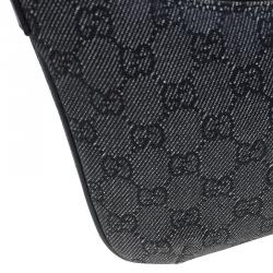 Pre Owned Gucci Black GG Denim Pochette Bag