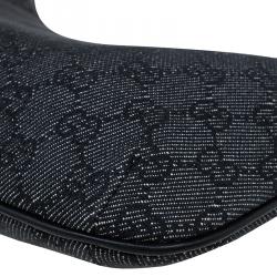 Pre Owned Gucci Black GG Denim Pochette Bag