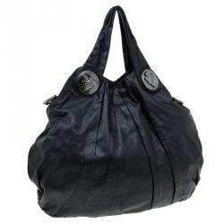 مملوكة مسبقًا Gucci Black Leather Large Hysteria Hobo