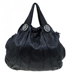 مملوكة مسبقًا Gucci Black Leather Large Hysteria Hobo