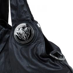 مملوكة مسبقًا Gucci Black Leather Large Hysteria Hobo