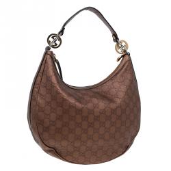 مملوكة مسبقًا حقيبة غوتشي متوسطة توينز GG جلد غوتشيسيما برونزي