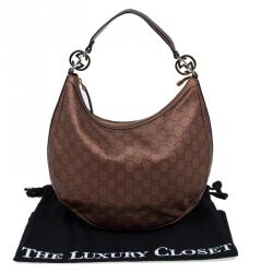 مملوكة مسبقًا حقيبة غوتشي متوسطة توينز GG جلد غوتشيسيما برونزي