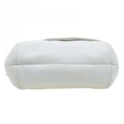 مملوكة مسبقًا Gucci White Leather Large Techno Horsebit Flap Shoulder Bag