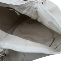 مملوكة مسبقًا Gucci White Leather Large Techno Horsebit Flap Shoulder Bag