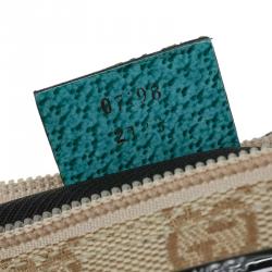 Pre Owned Gucci Beige/Green GG Canvas Banana Boat Pouch