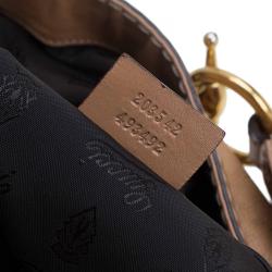 مملوكة مسبقًا حقيبة غوتشي جوكي جلد بني كبيرة